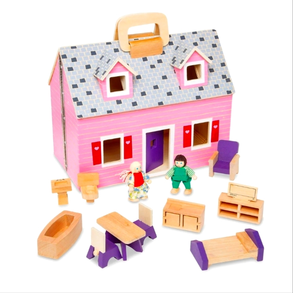 Melissa and Doug Fold and Go Dollhouse and Accessories